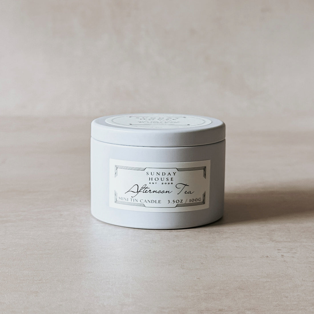 AFTERNOON TEA MINI TIN CANDLE - SUNDAY HOUSE