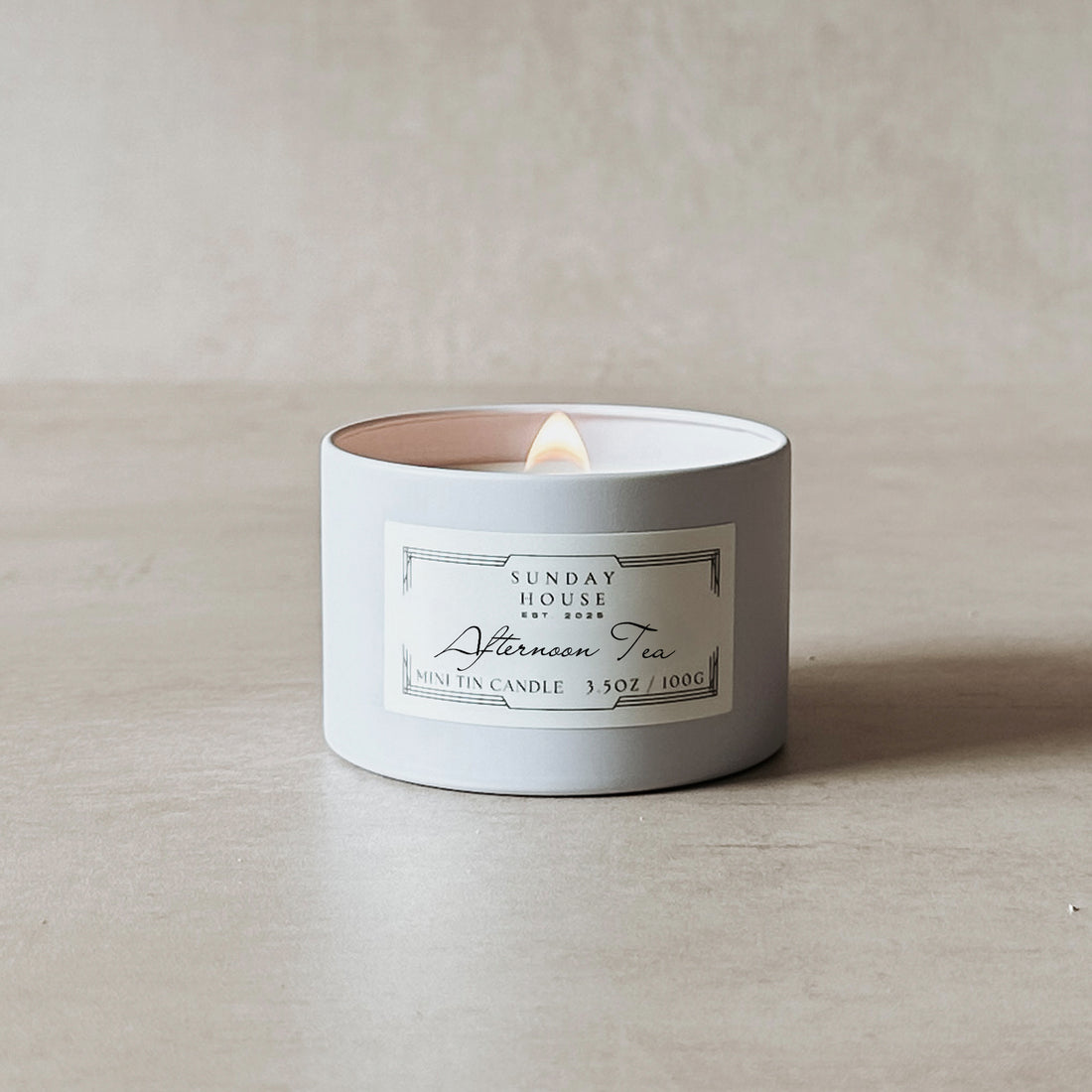 AFTERNOON TEA MINI TIN CANDLE - SUNDAY HOUSE