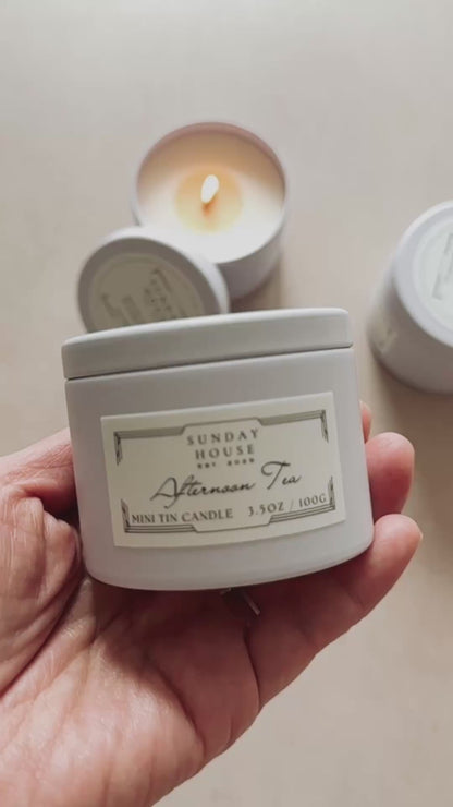 AFTERNOON TEA MINI TIN CANDLE - SUNDAY HOUSE